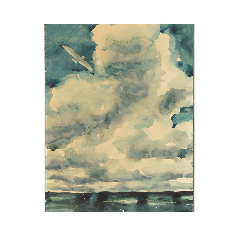 Norman Brumm Watercolor Painting on Paper Seascape