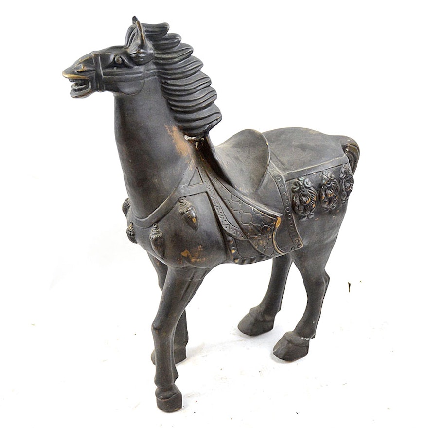 Bronze Black Trojan Horse Sculpture