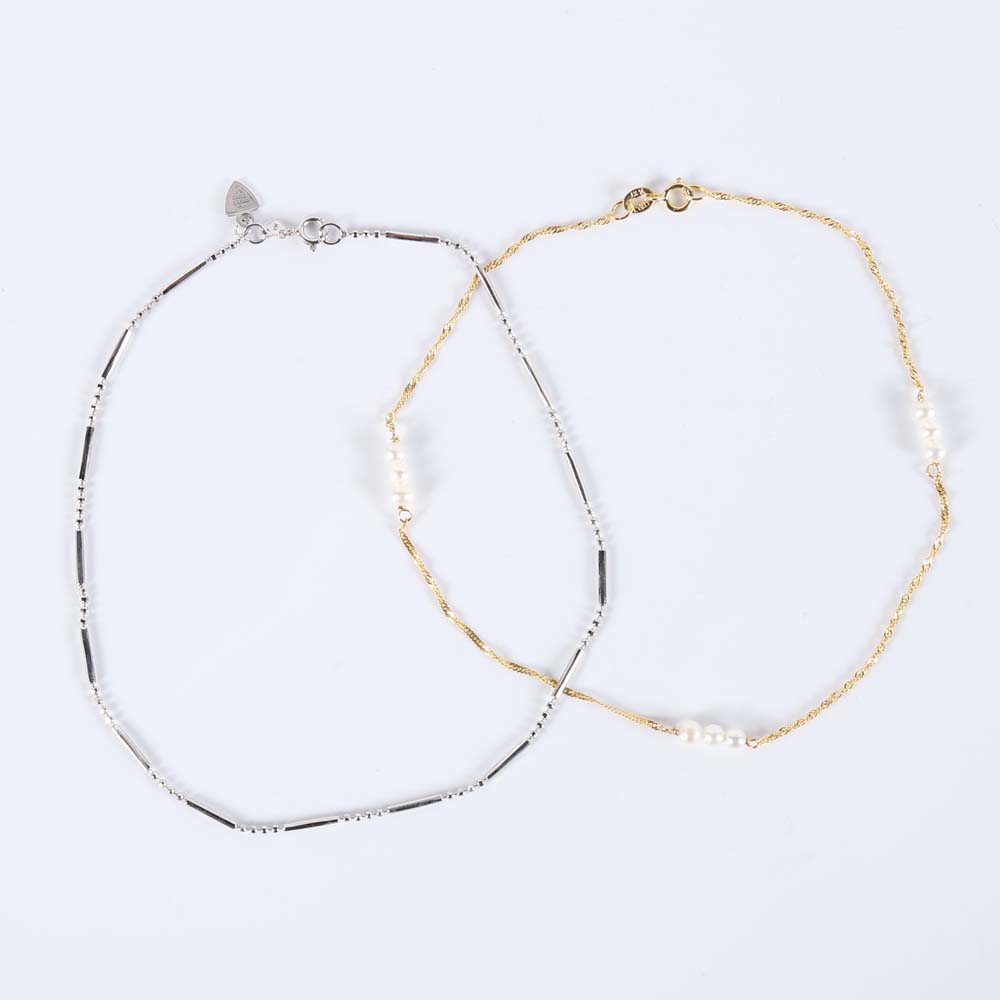 14K Gold Anklets