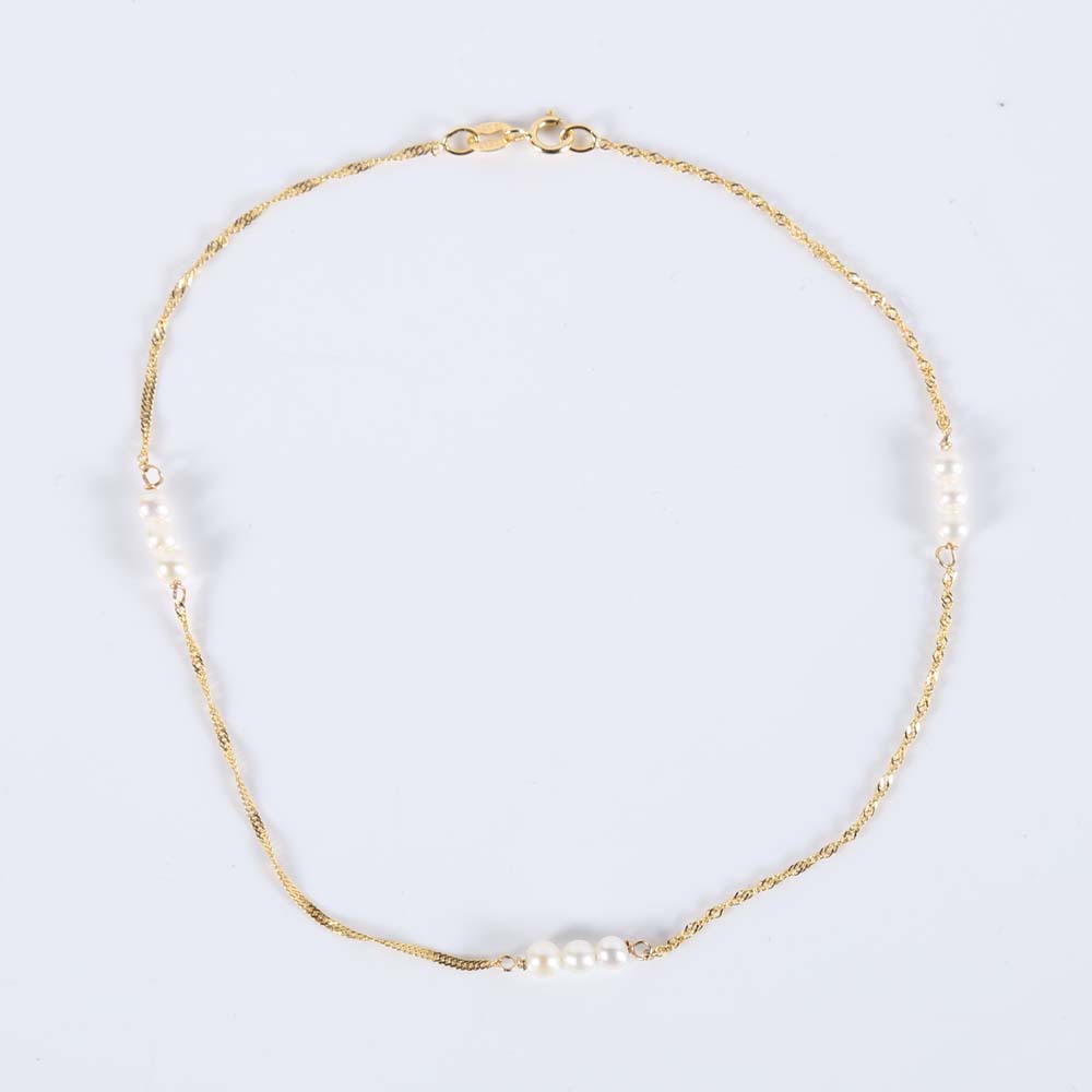 14K Gold Anklets