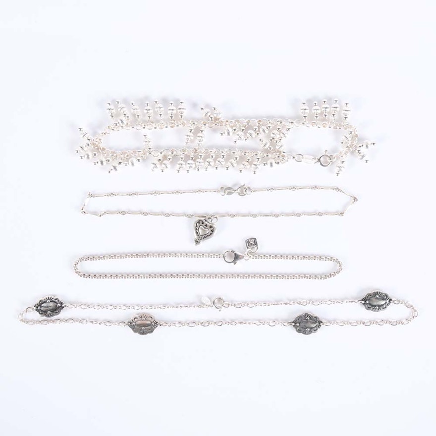 Sterling Silver Anklets and Necklaces