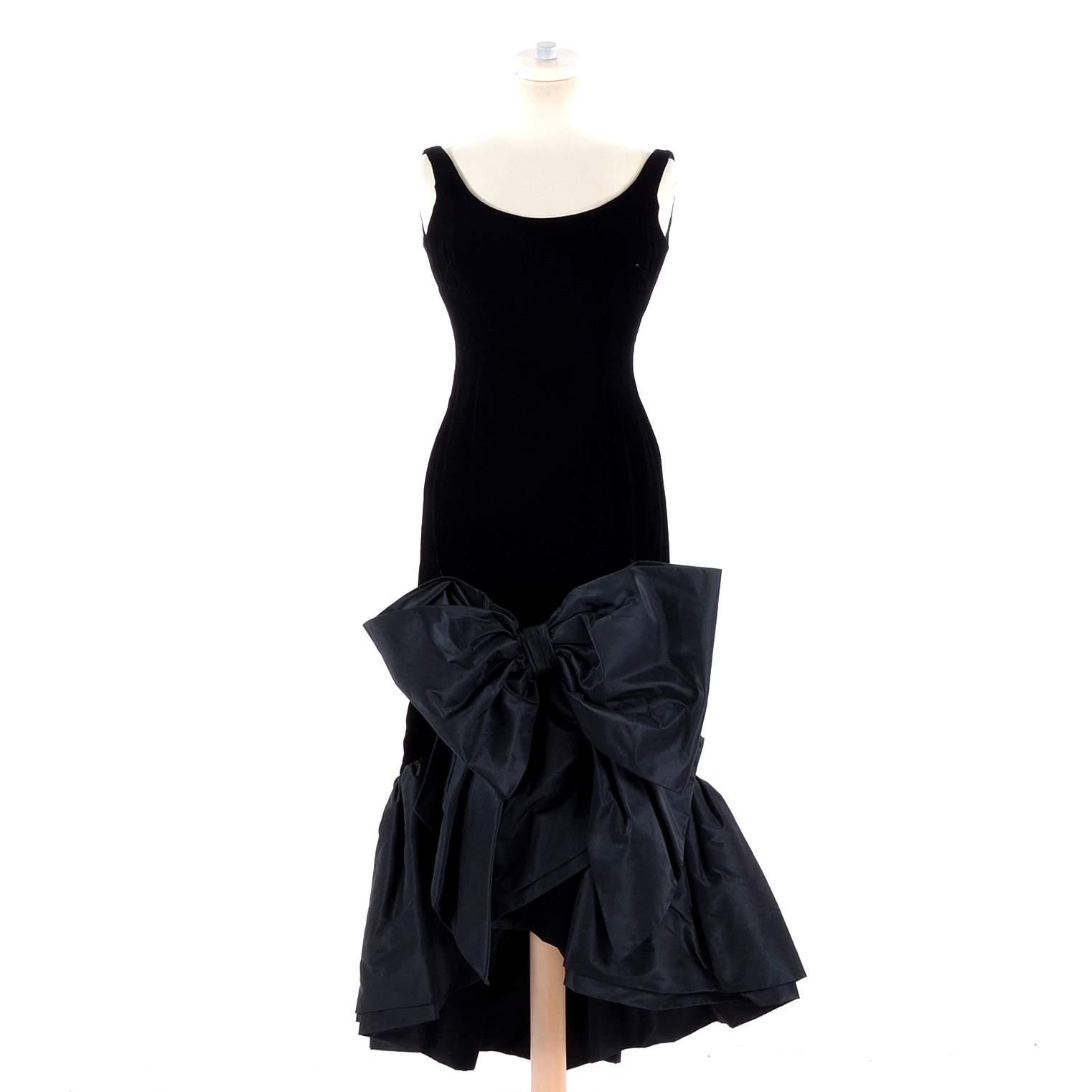 Circa 1950s Hannah Troy Velvet and Taffeta Gown