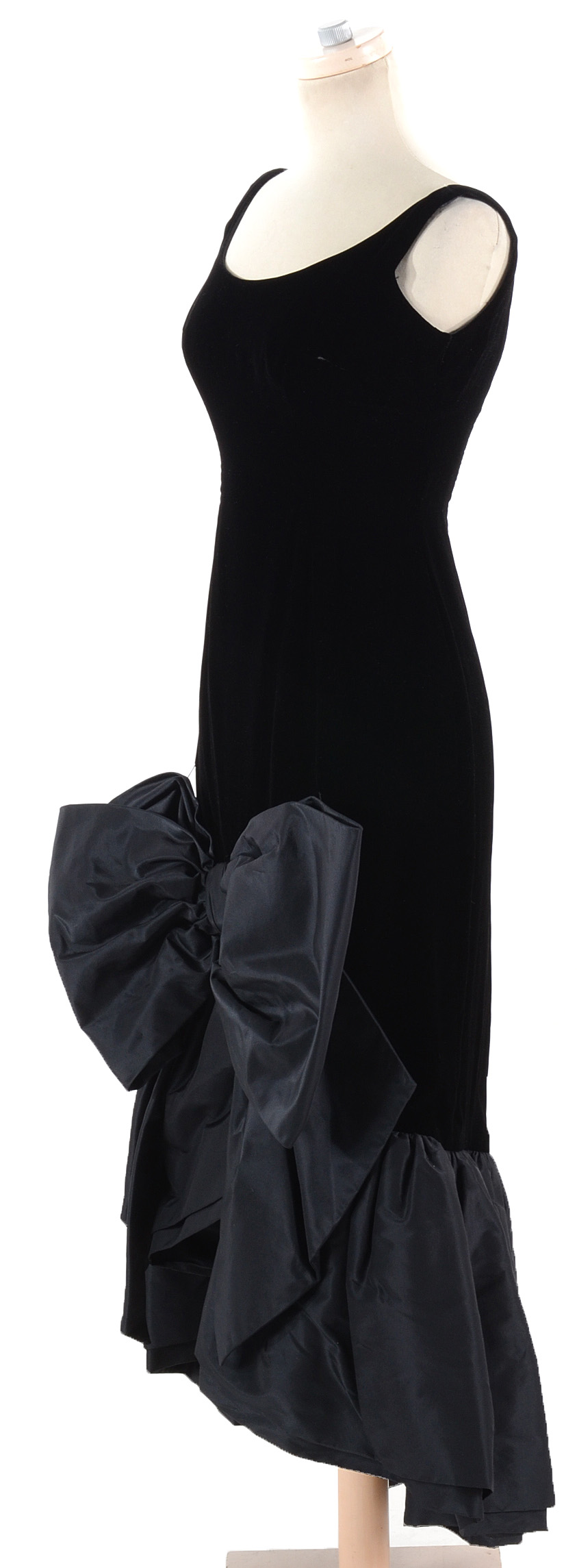 Circa 1950s Hannah Troy Velvet and Taffeta Gown