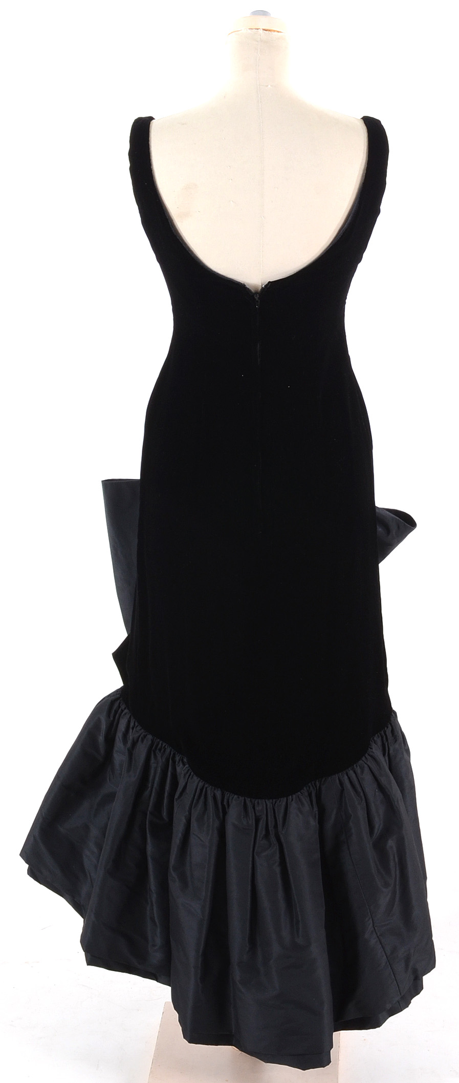 Circa 1950s Hannah Troy Velvet and Taffeta Gown