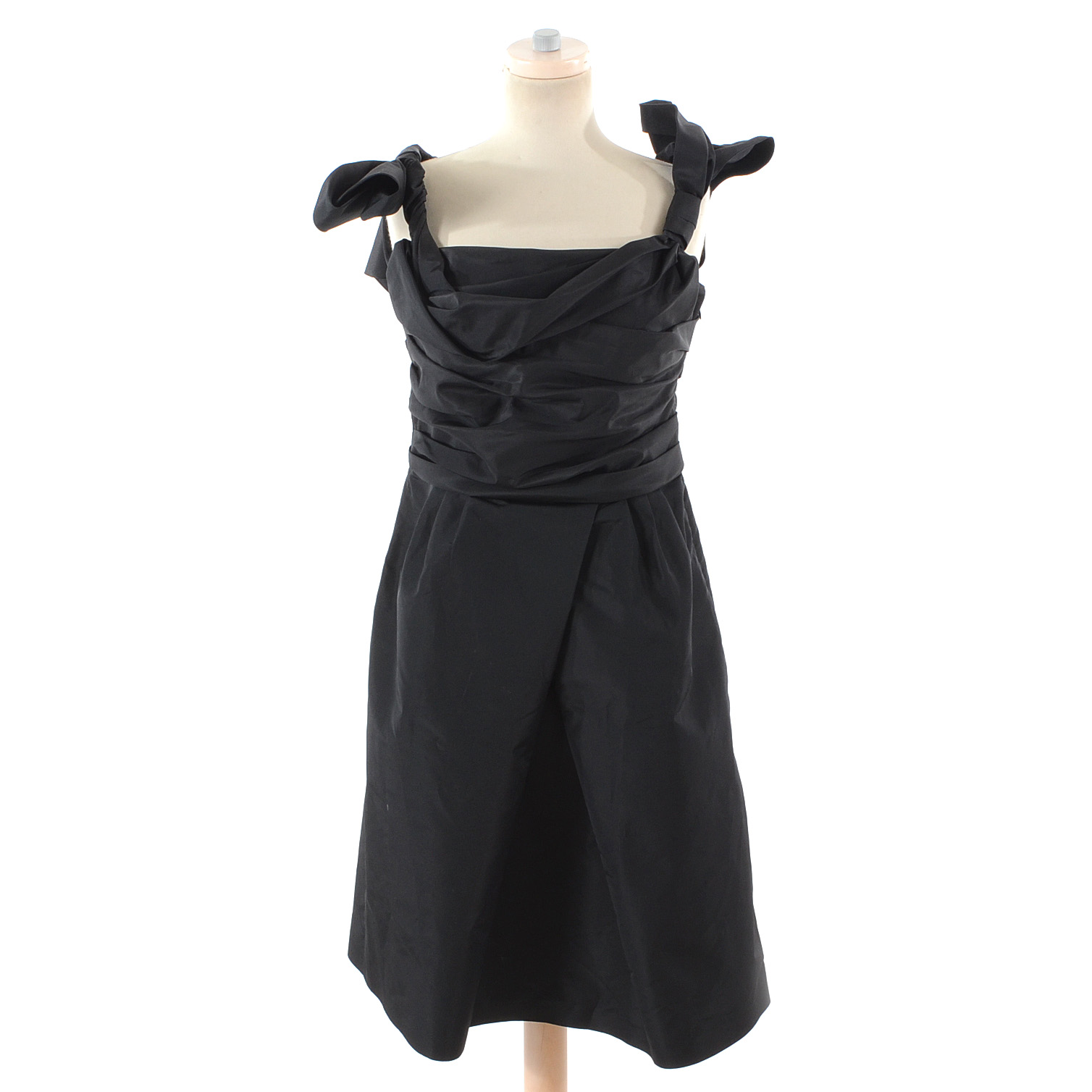 Prada Silk Blend Draped Cocktail Dress