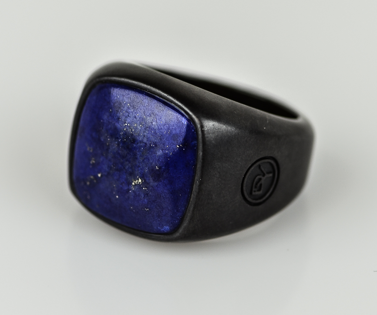 Men's David Yurman Black Titanium and Lapis Lazuli Signet Ring
