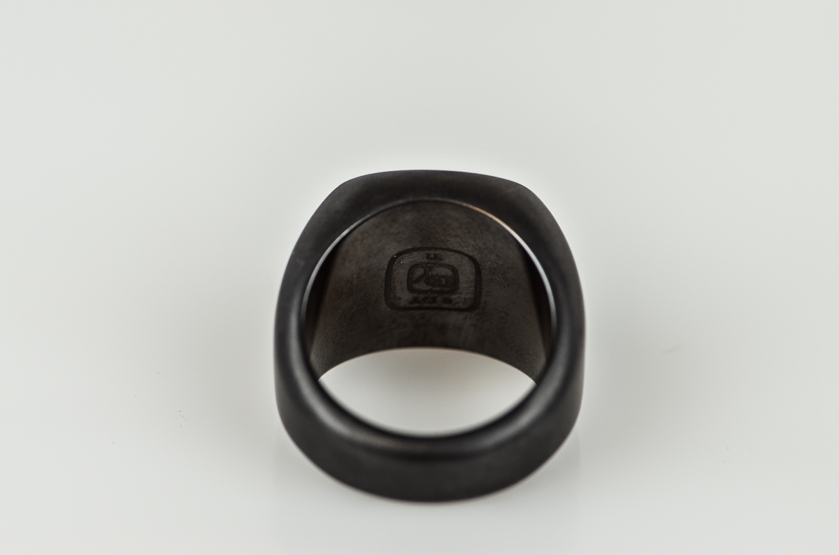 Men's David Yurman Black Titanium and Lapis Lazuli Signet Ring