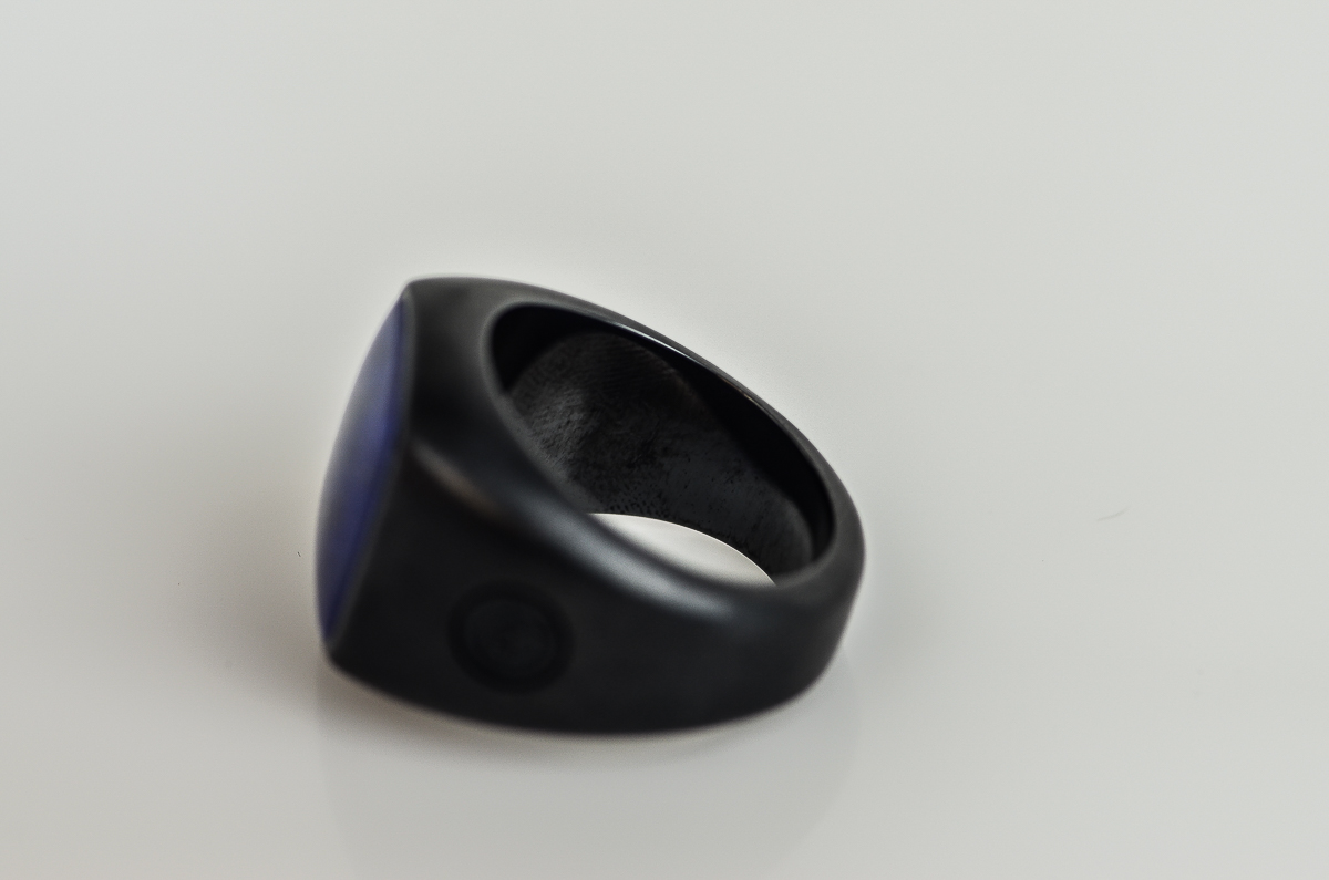 Men's David Yurman Black Titanium and Lapis Lazuli Signet Ring