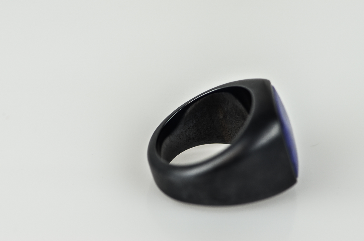 Men's David Yurman Black Titanium and Lapis Lazuli Signet Ring
