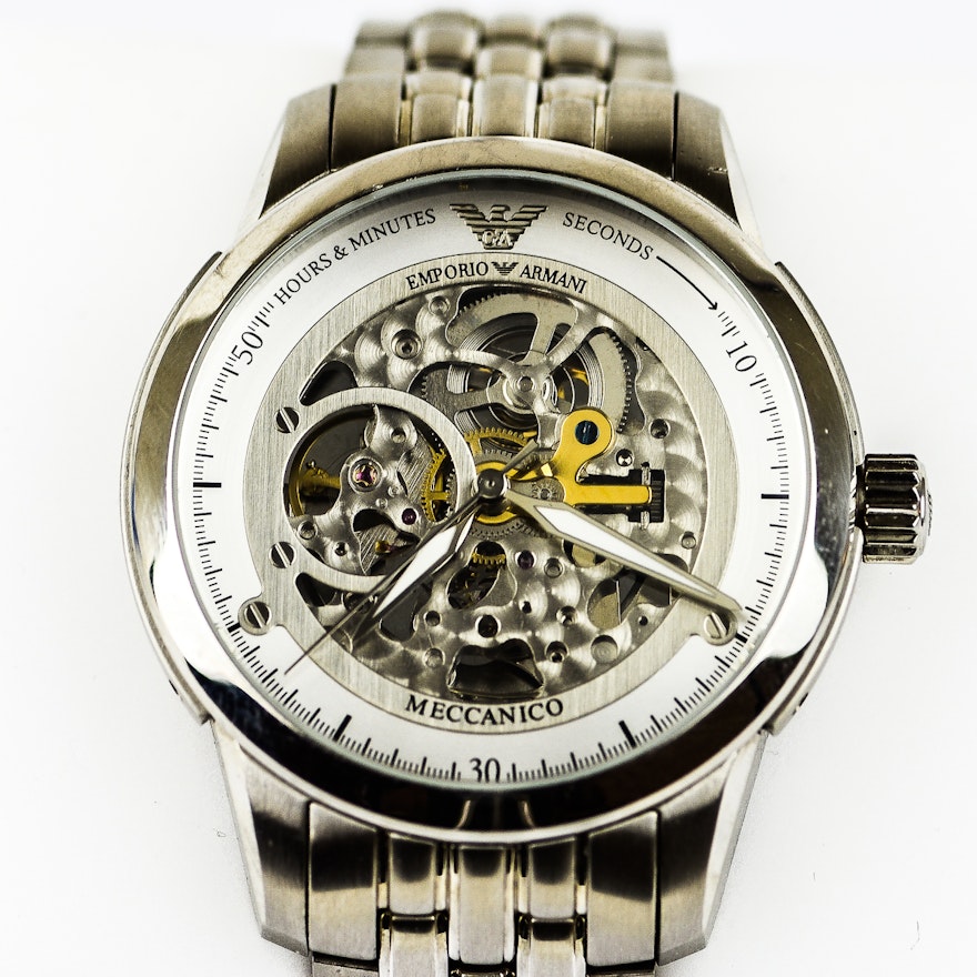Men's Emporio Armani Skeleton Wristwatch
