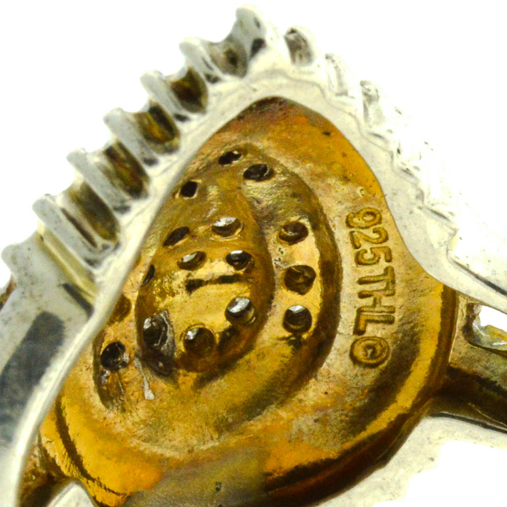 Diamond Teardrop Sterling Silver Ring