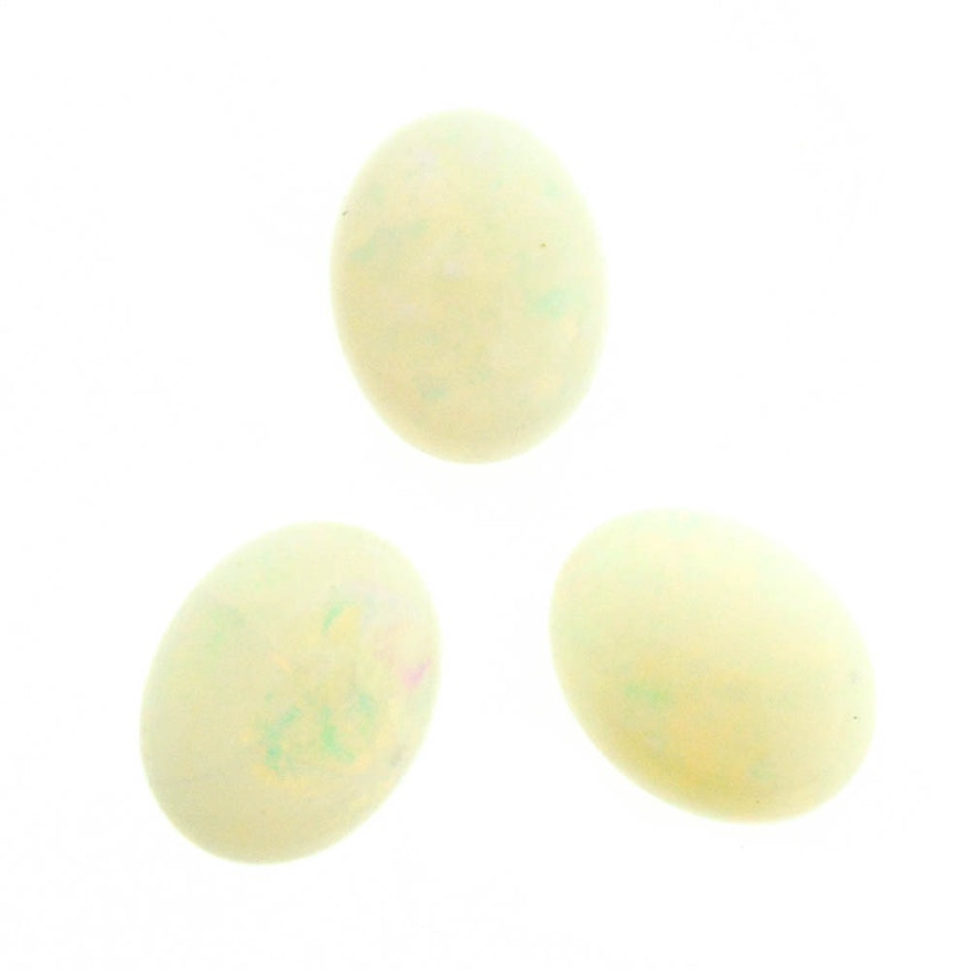 Three Loose Cabochon Natural Opal