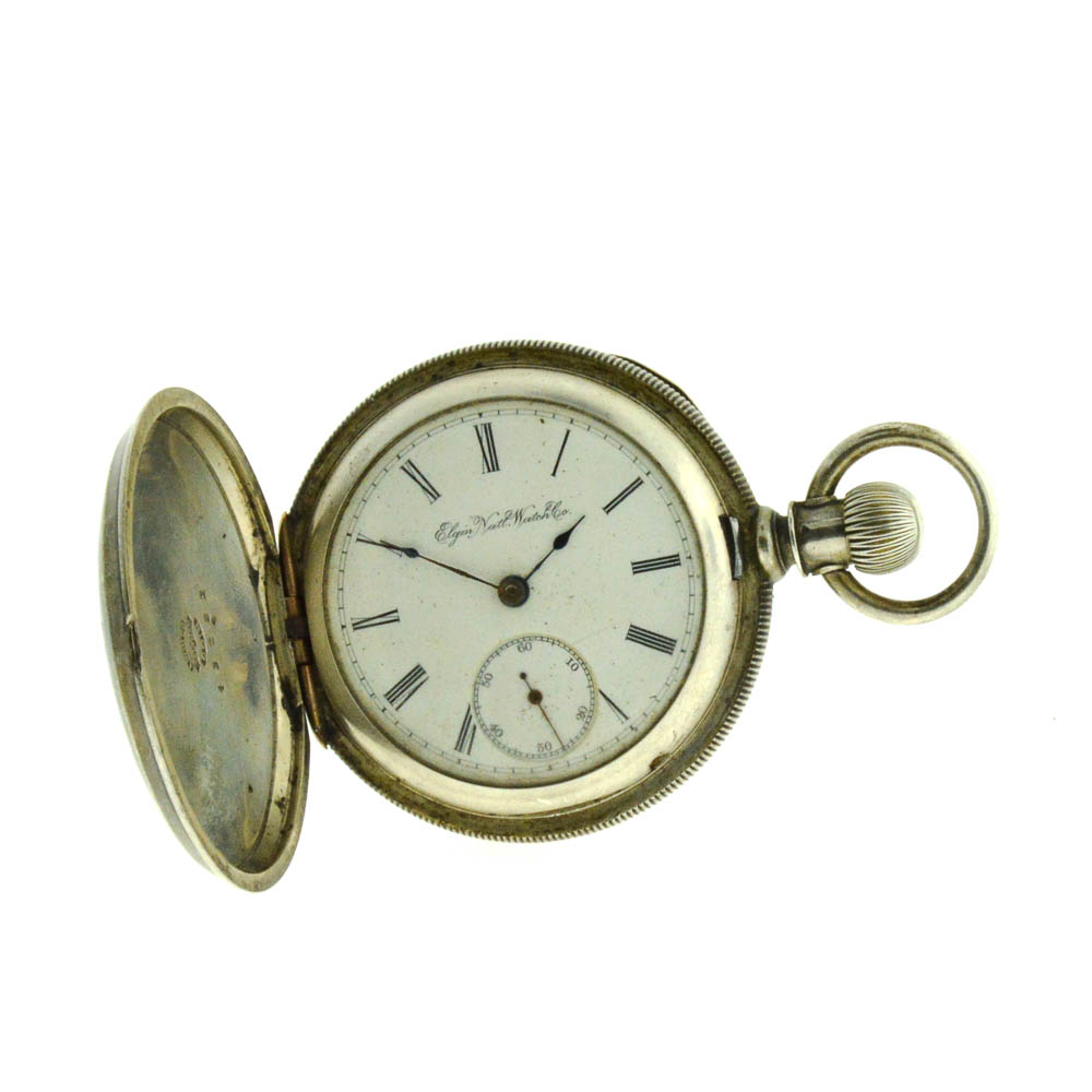 Vintage Coin Silver Elgin National Watch Co. Pocket Watch