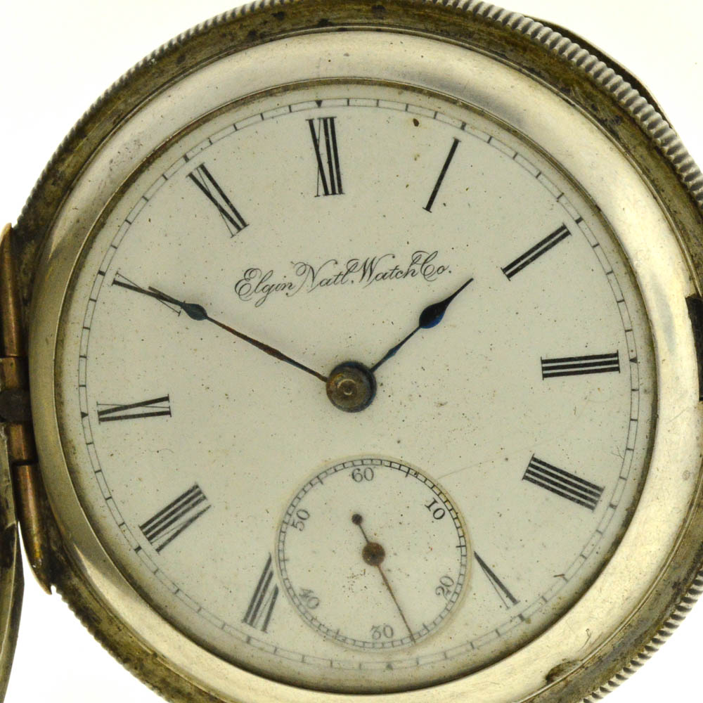 Vintage Coin Silver Elgin National Watch Co. Pocket Watch