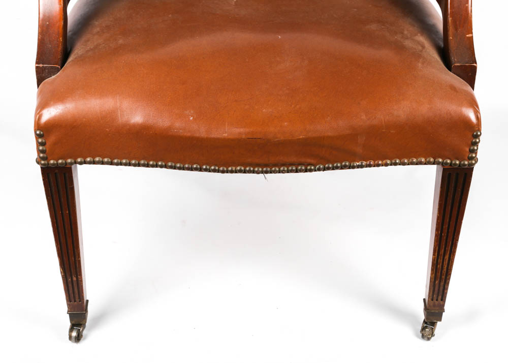 Vintage Regency Style Barrel Back Armchair