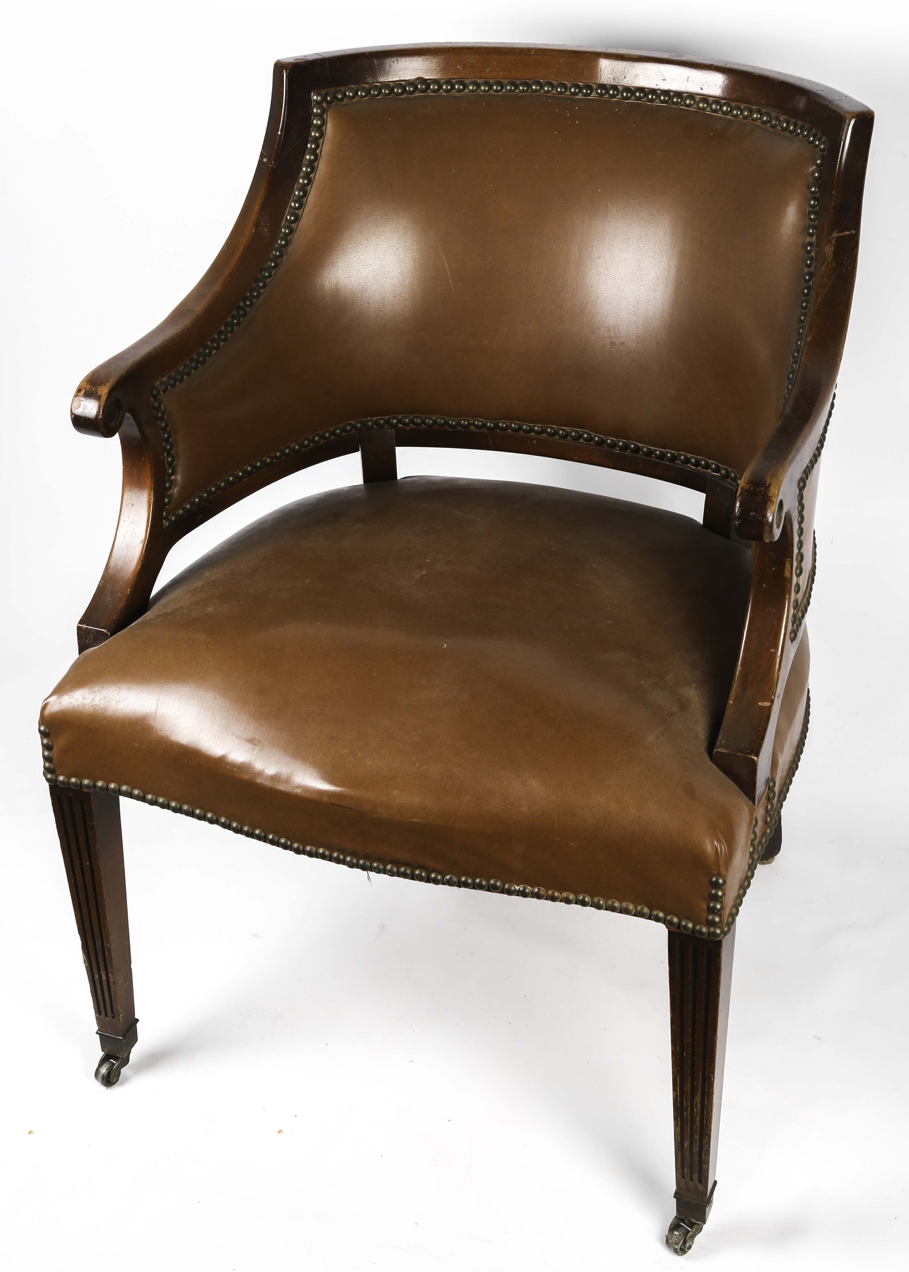 Vintage Regency Style Barrel Back Armchair