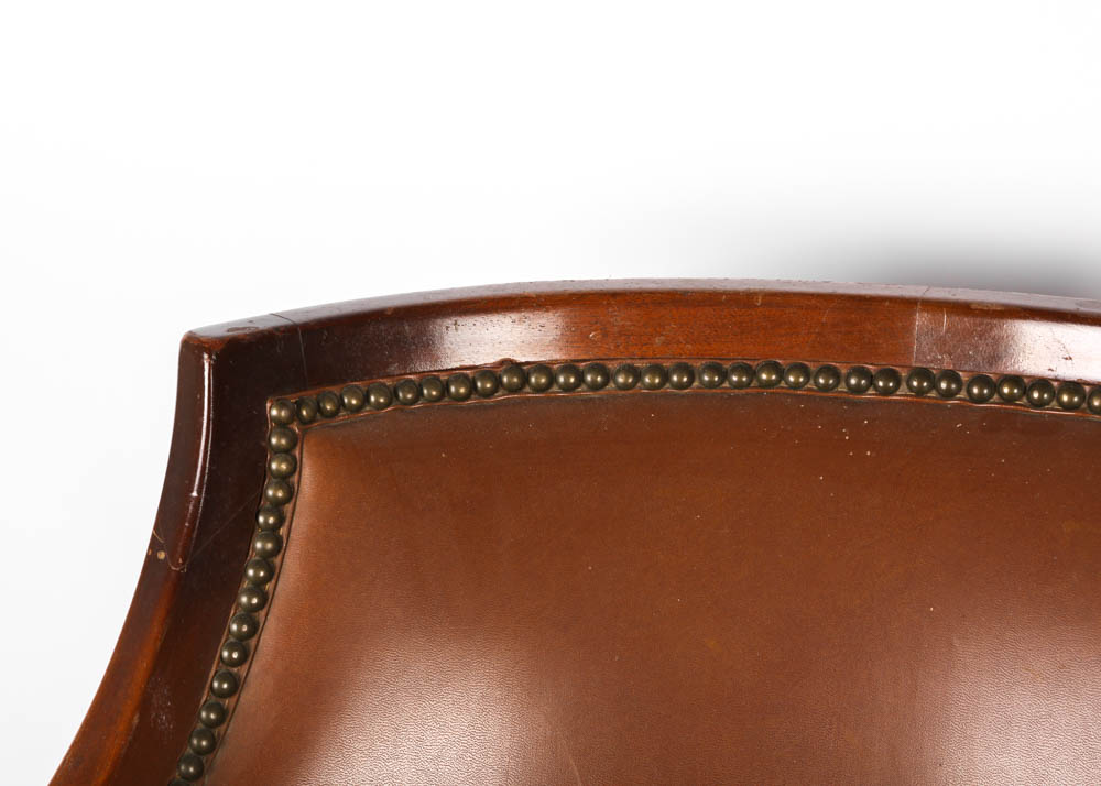 Vintage Regency Style Barrel Back Armchair