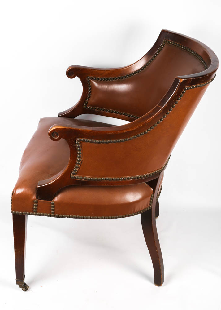 Vintage Regency Style Barrel Back Armchair