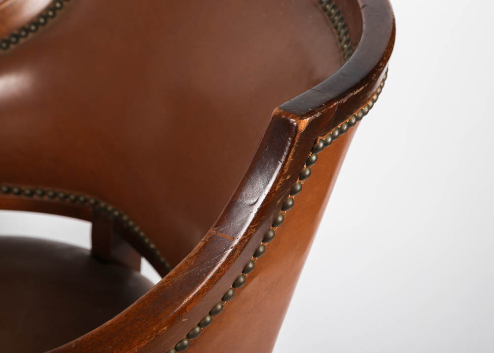 Vintage Regency Style Barrel Back Armchair