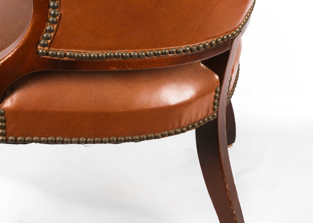 Vintage Regency Style Barrel Back Armchair