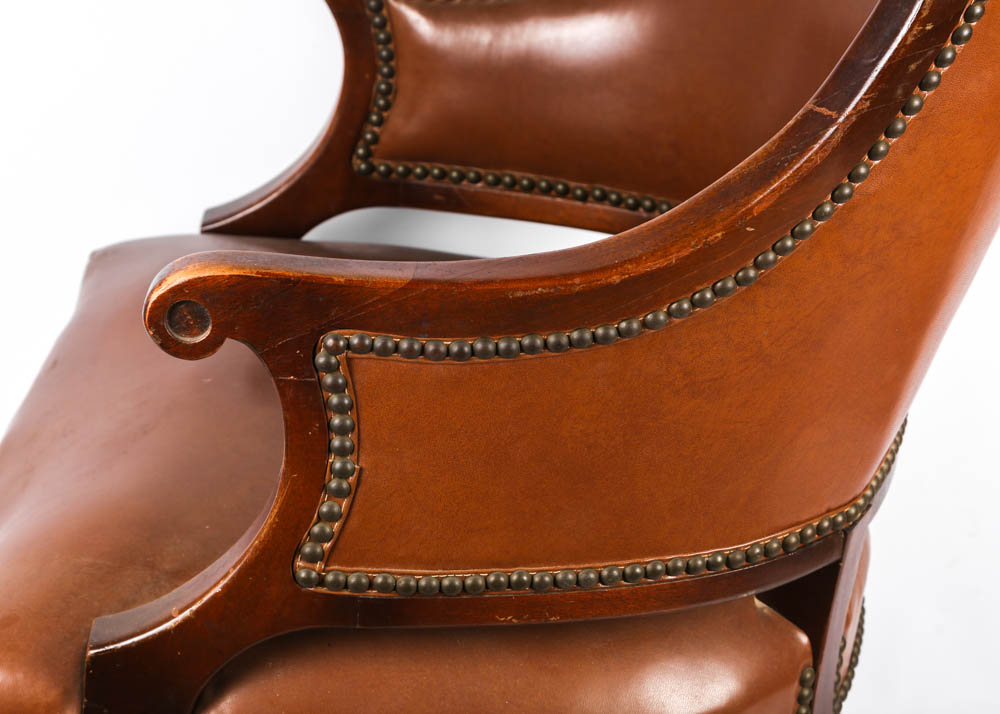 Vintage Regency Style Barrel Back Armchair