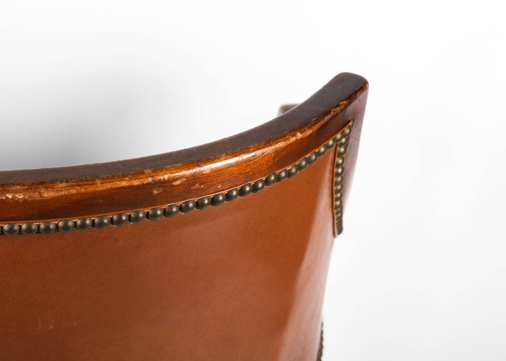 Vintage Regency Style Barrel Back Armchair