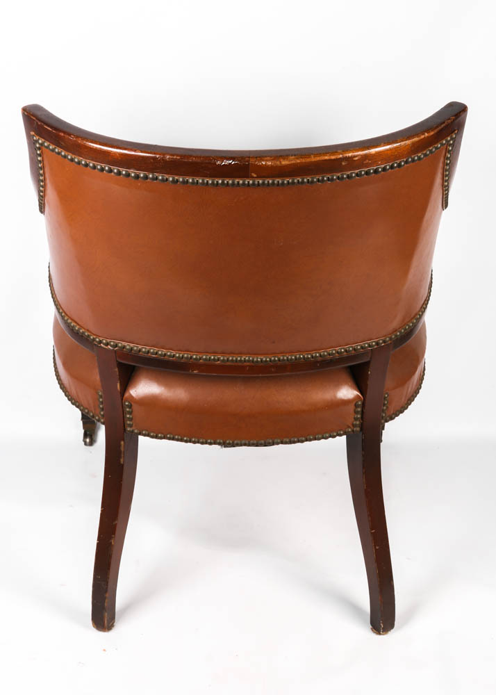 Vintage Regency Style Barrel Back Armchair