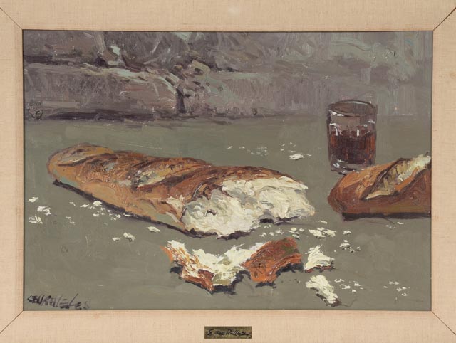 Eustaquio Segrelles Original Oil on Canvas "Con Pan y Vino"
