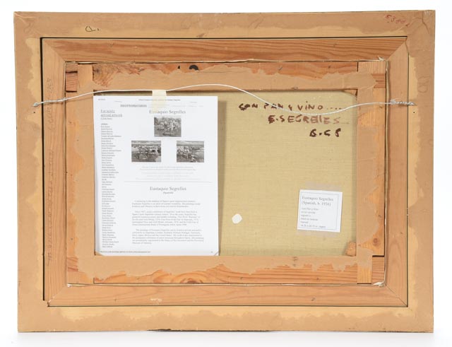 Eustaquio Segrelles Original Oil on Canvas "Con Pan y Vino"