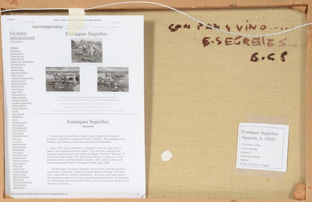 Eustaquio Segrelles Original Oil on Canvas "Con Pan y Vino"