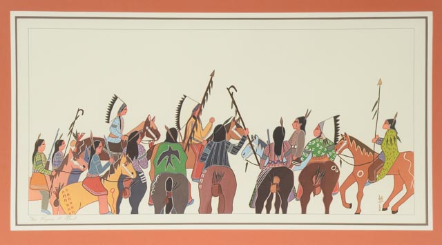 Virginia Stroud Signed Limited Edition Offset Lithograph "Before Battle"