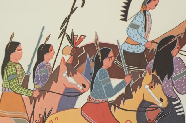 Virginia Stroud Signed Limited Edition Offset Lithograph "Before Battle"