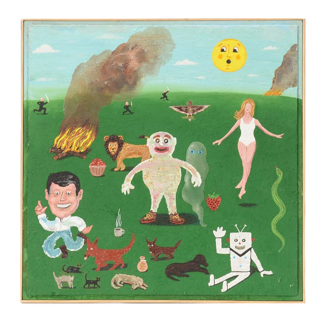 Tim Wirth Original Mixed Media Painting on Birch Panel Construction "Lord Have Mercy"