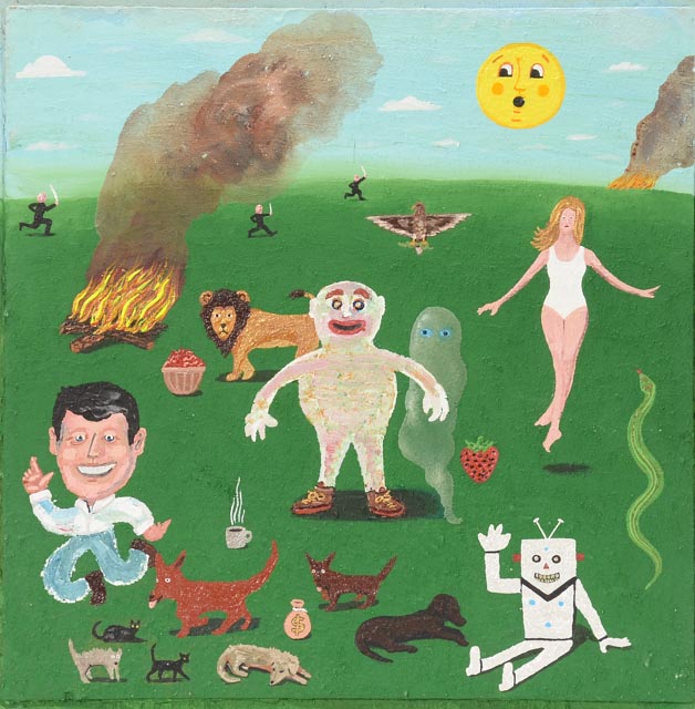 Tim Wirth Original Mixed Media Painting on Birch Panel Construction "Lord Have Mercy"