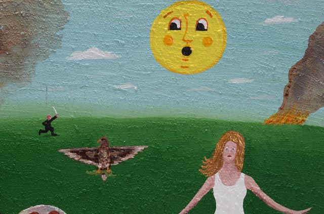 Tim Wirth Original Mixed Media Painting on Birch Panel Construction "Lord Have Mercy"