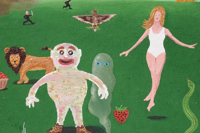 Tim Wirth Original Mixed Media Painting on Birch Panel Construction "Lord Have Mercy"