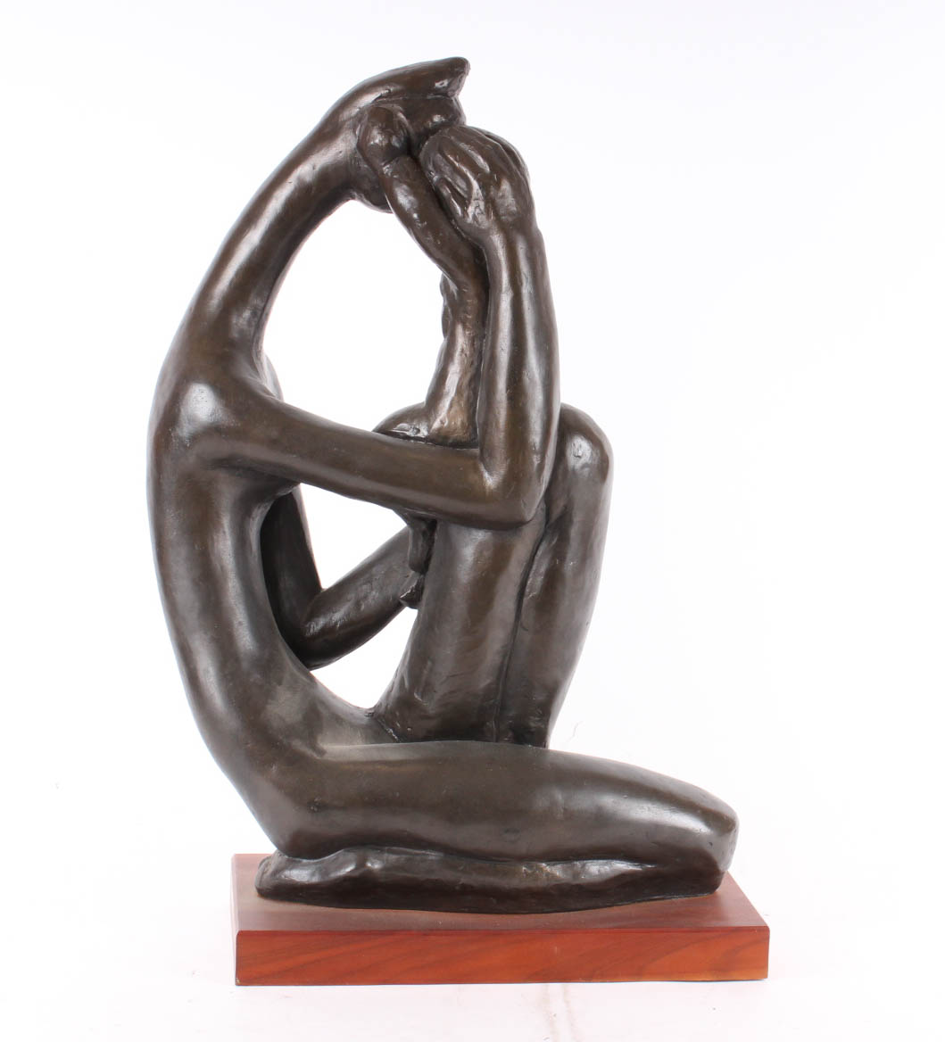 Austin Prod Inc. Cast Bronze Sculpture of Mother and Child