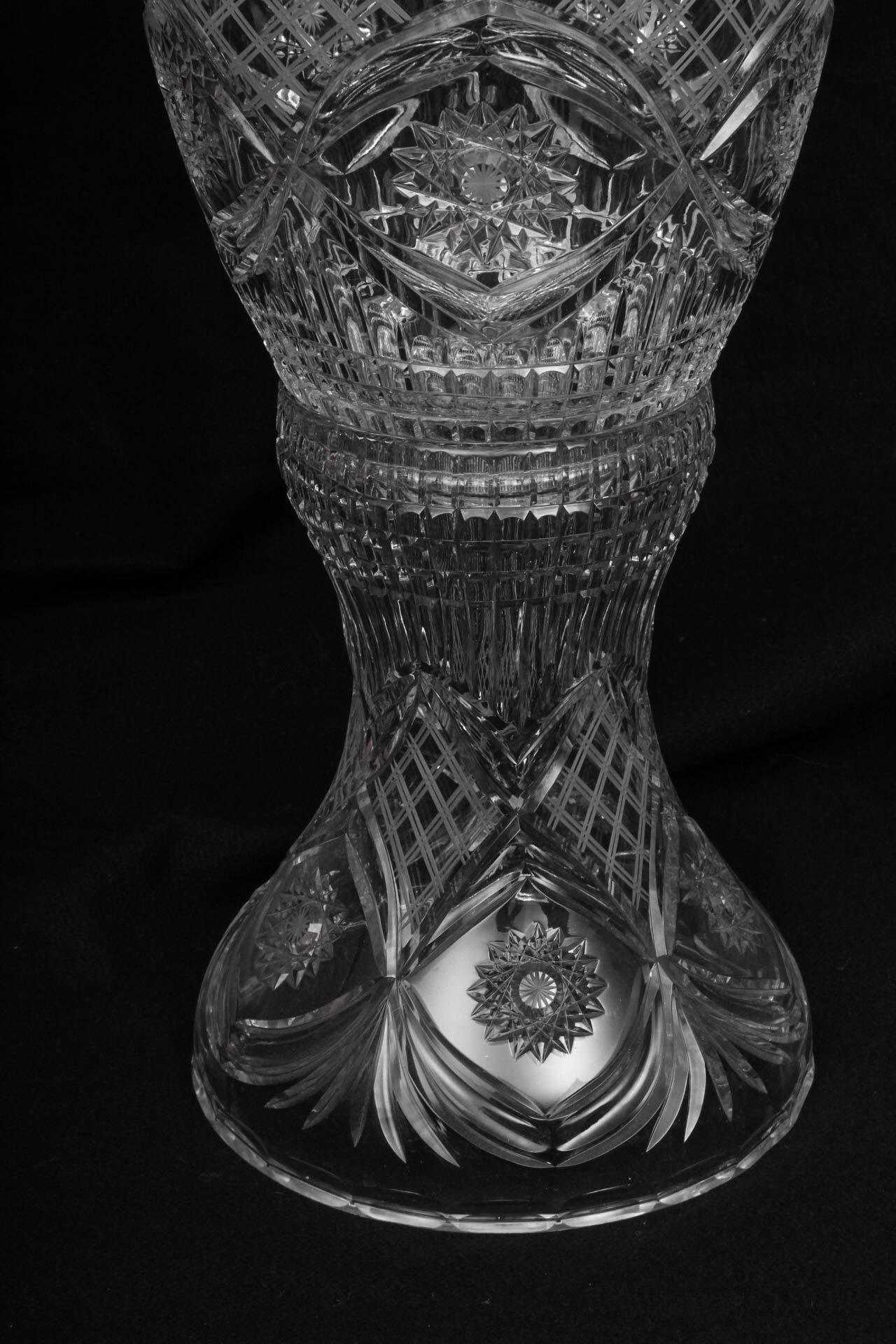 Vintage Oversized Bohemian Cut Glass Vase