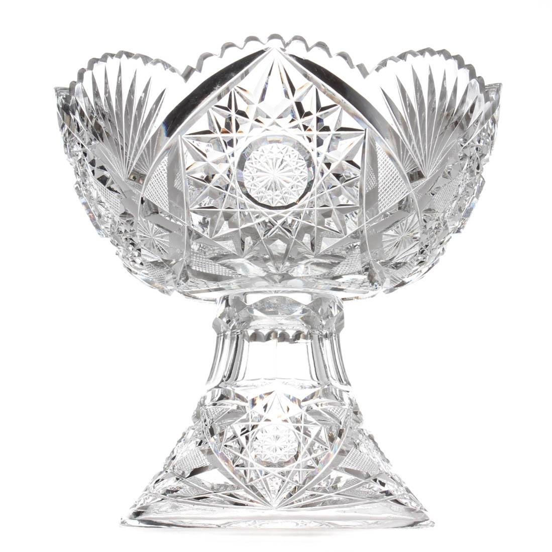 American Brilliant Period Glass Eggnog Bowl