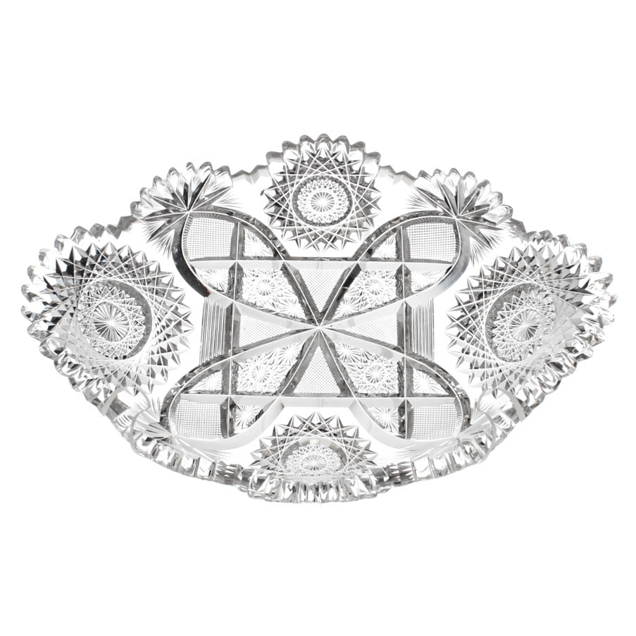 American Brilliant Period Glass Relish Dish