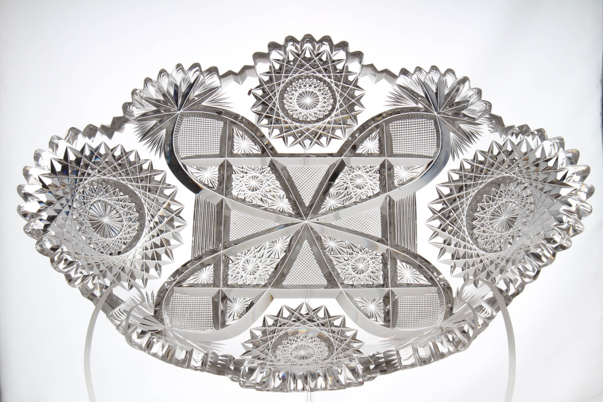 American Brilliant Period Glass Relish Dish