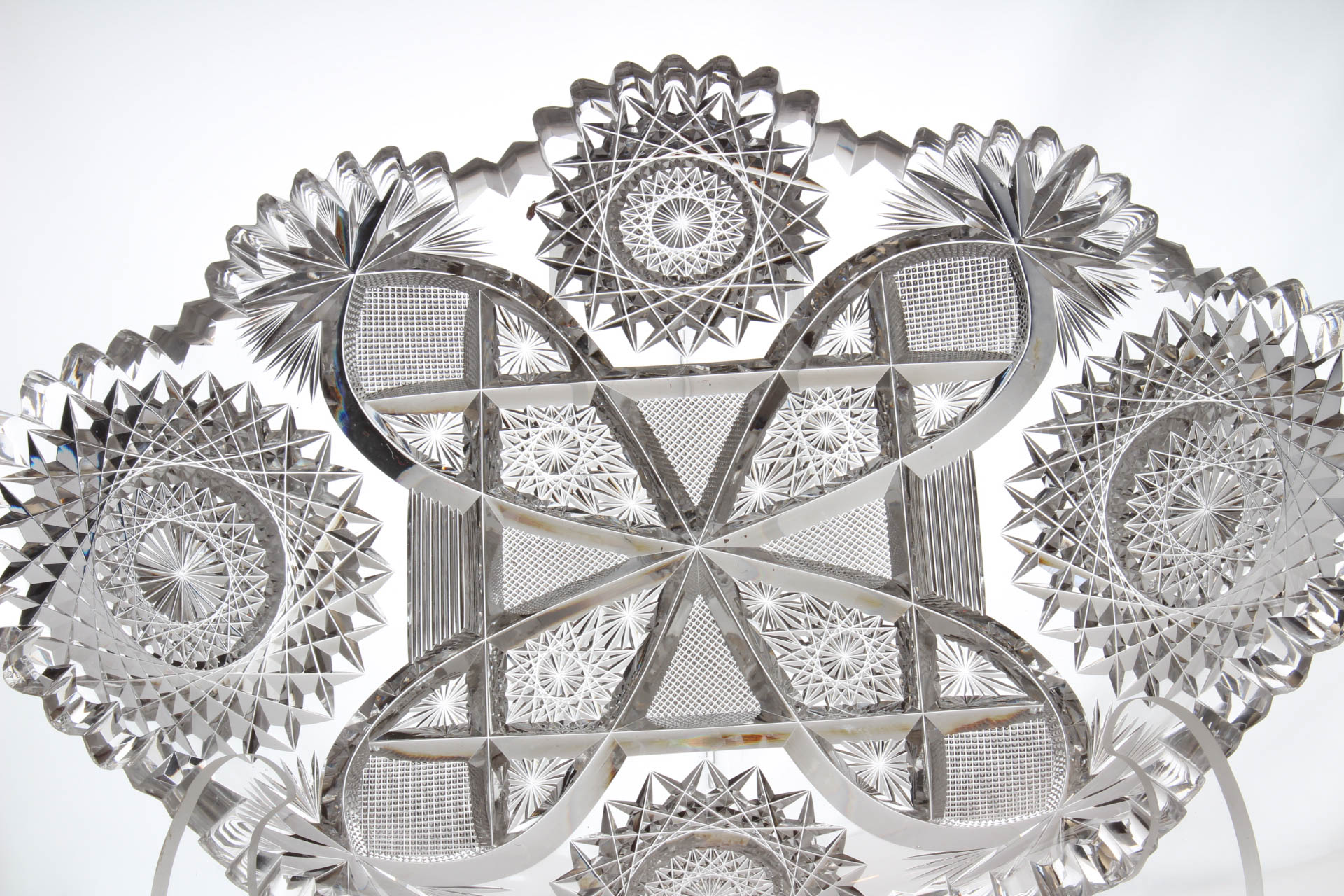 American Brilliant Period Glass Relish Dish