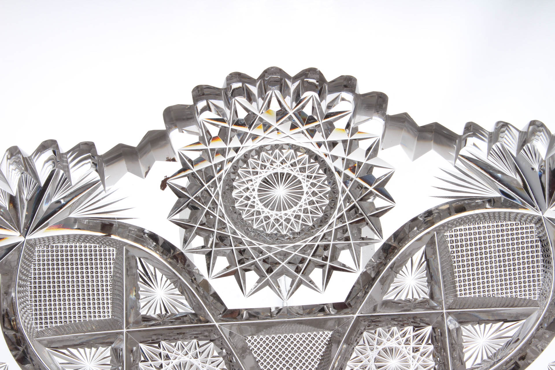 American Brilliant Period Glass Relish Dish