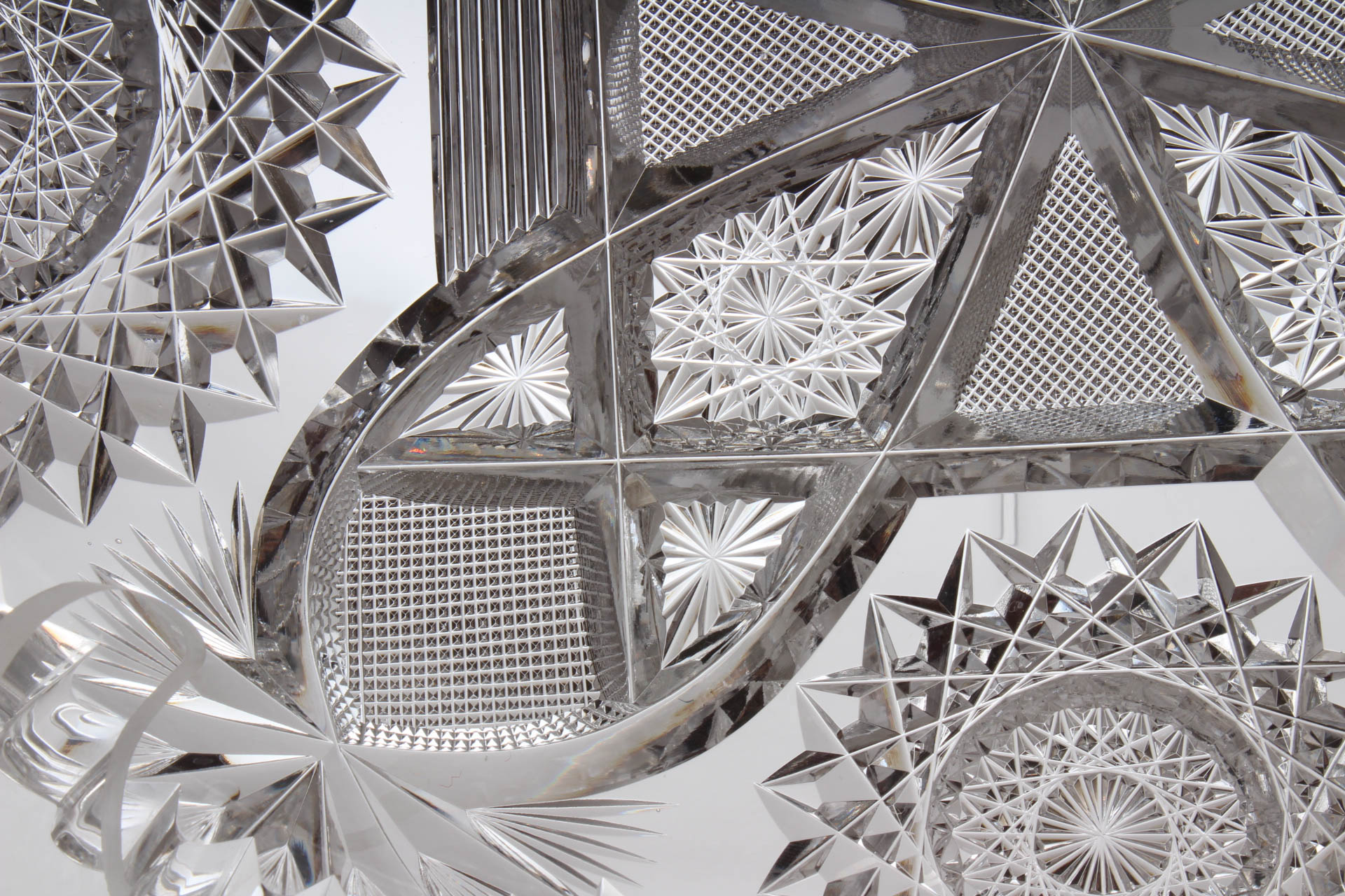 American Brilliant Period Glass Relish Dish