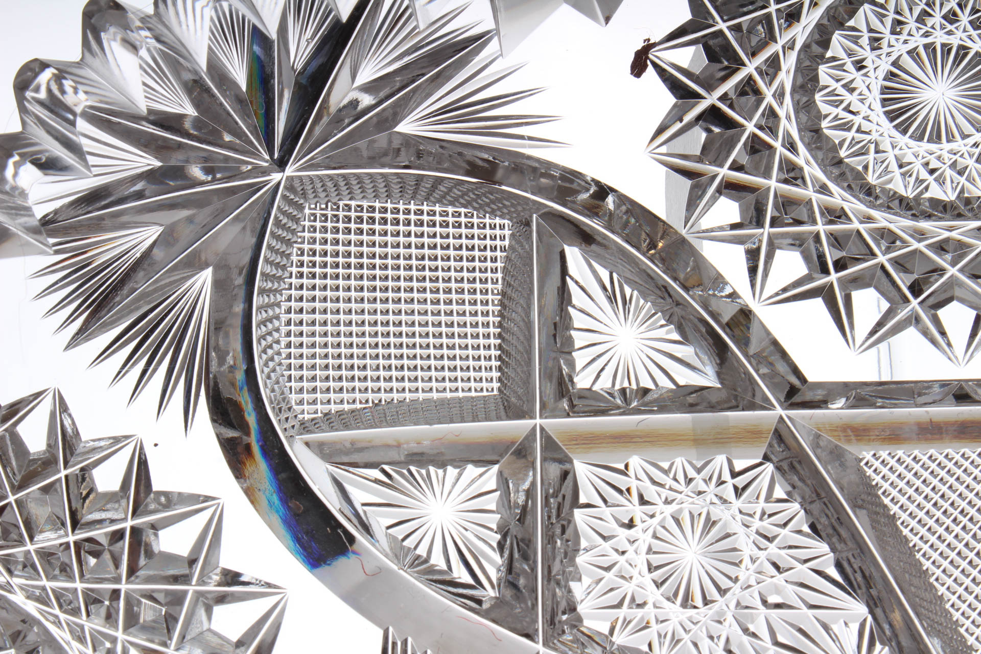 American Brilliant Period Glass Relish Dish