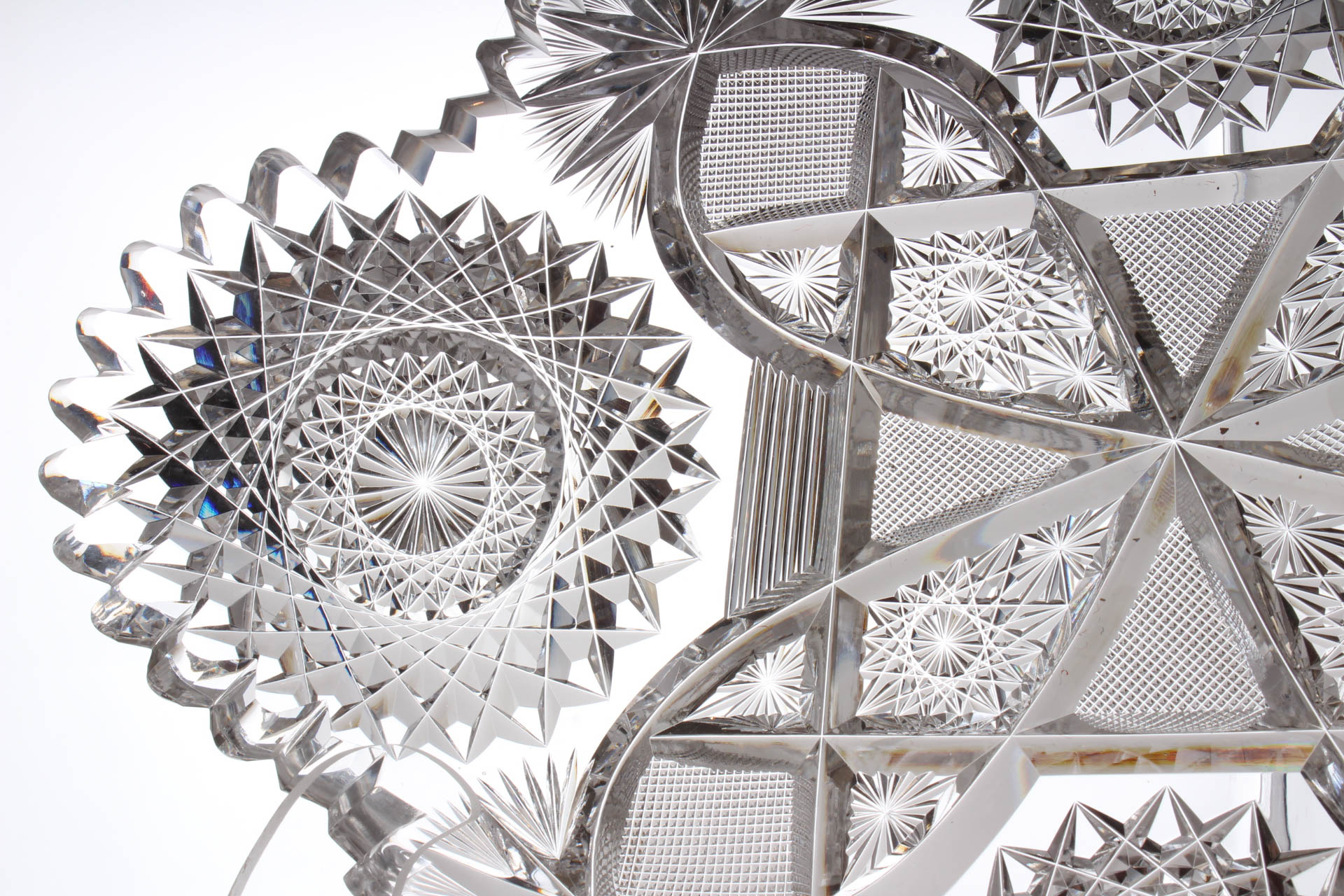 American Brilliant Period Glass Relish Dish