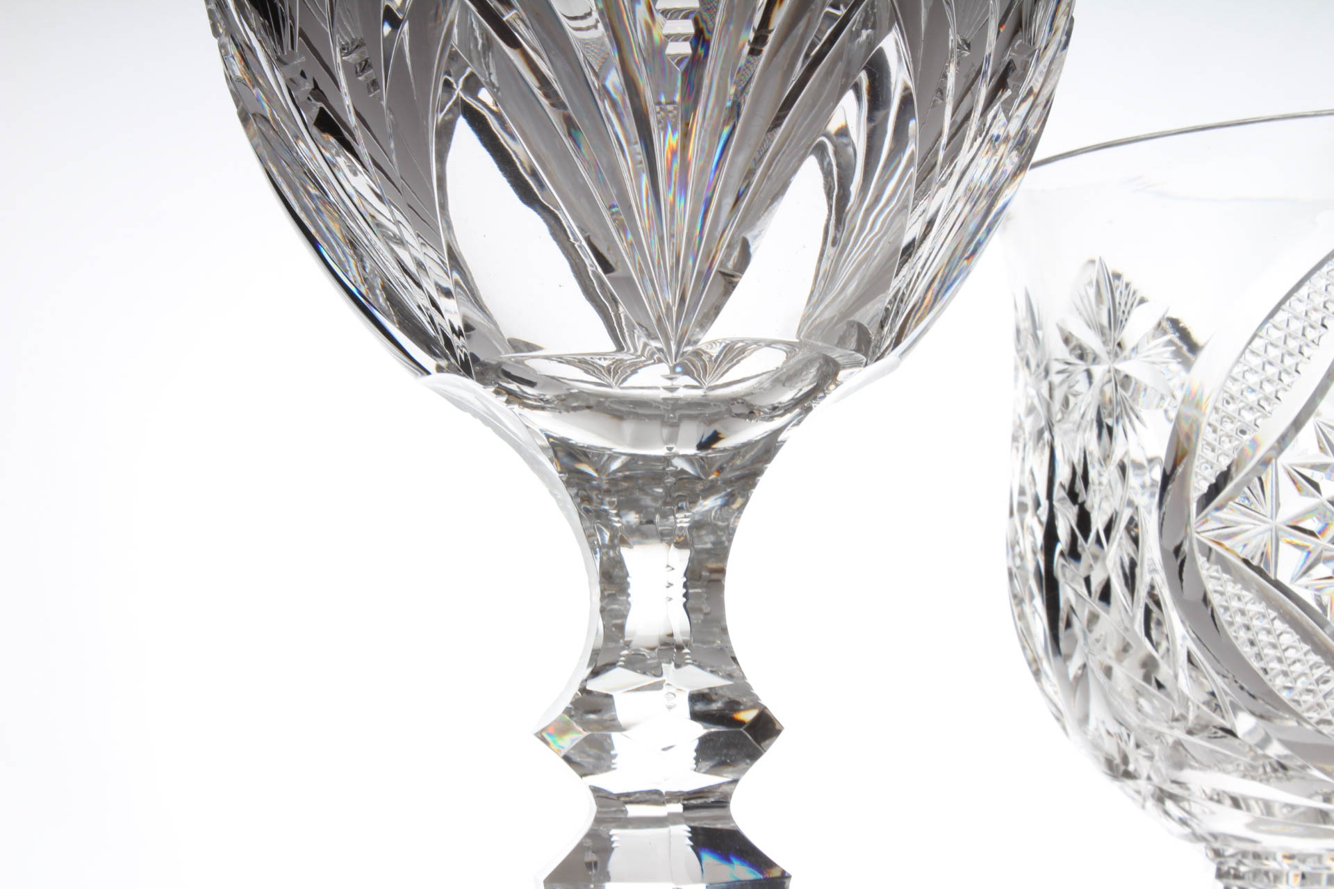 American Brilliant Period Style Cut Glass Compotes