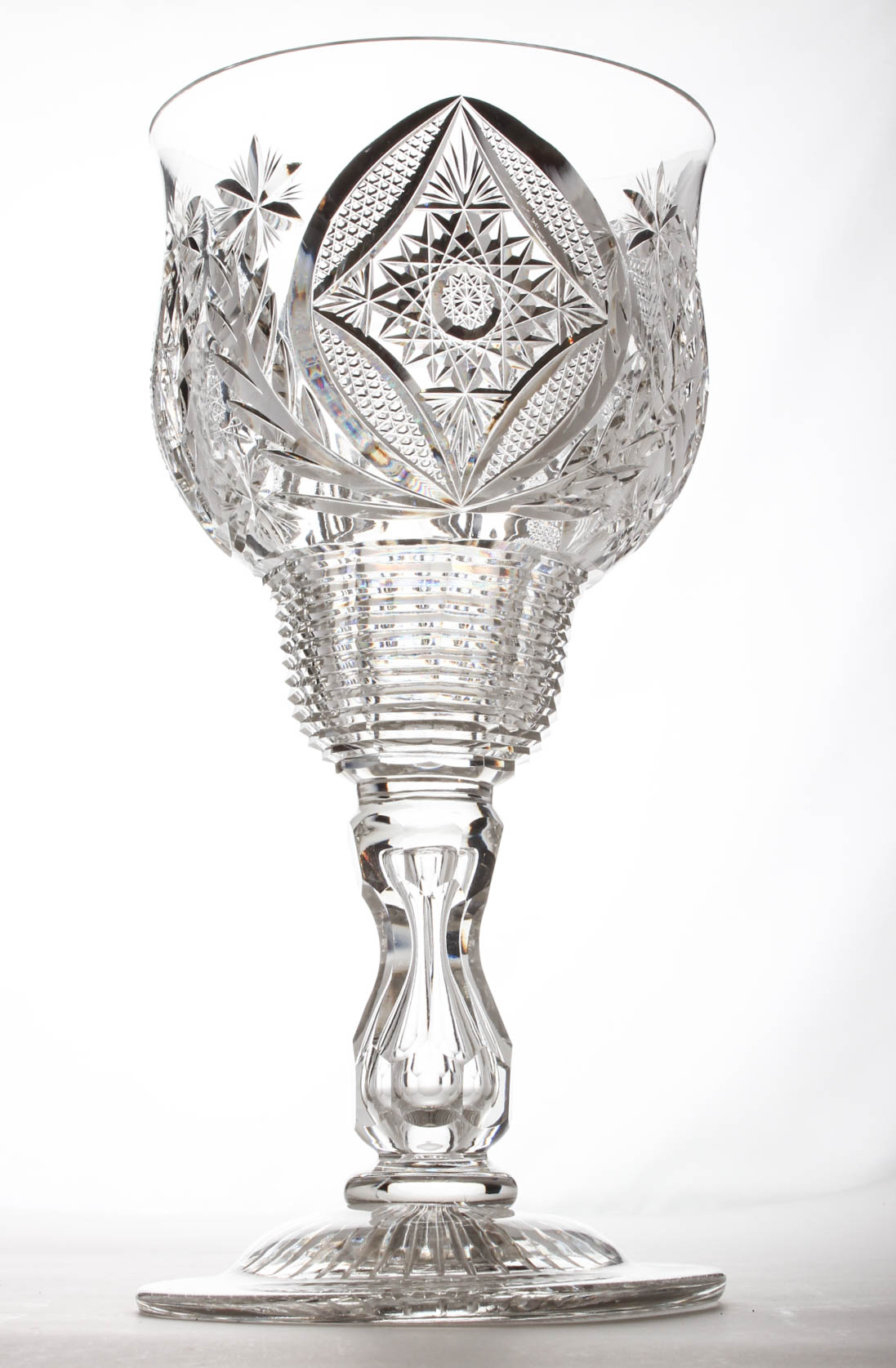 American Brilliant Period Style Cut Glass Compotes