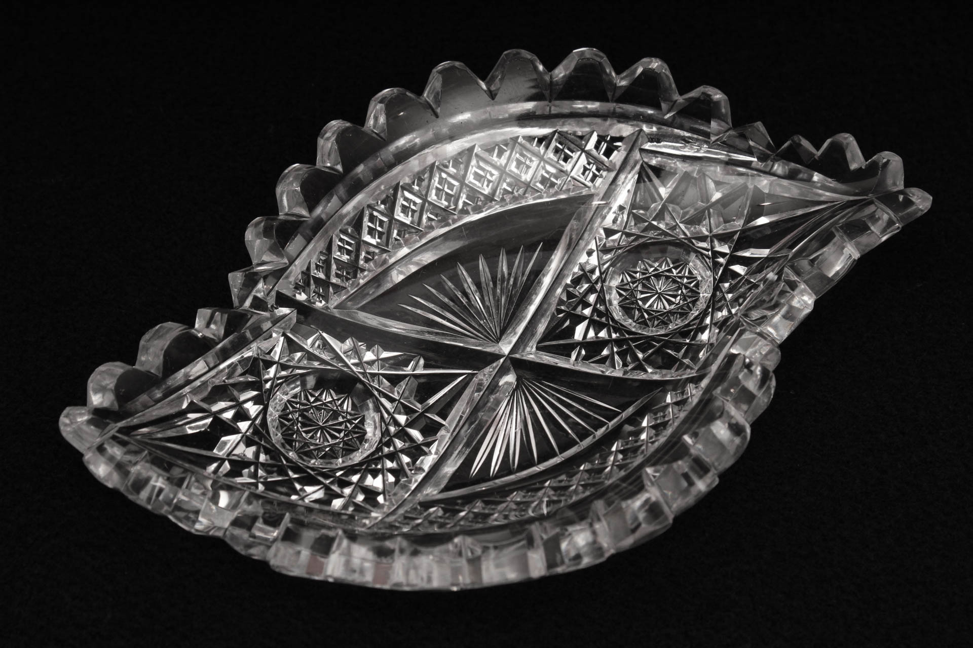 ABP Style Cut Glass Trinket Dishes Featuring Hawkes