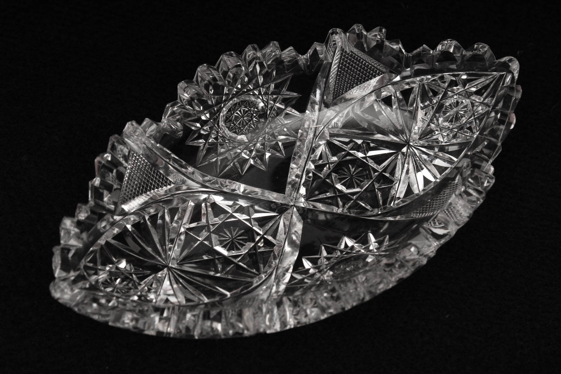 ABP Style Cut Glass Trinket Dishes Featuring Hawkes